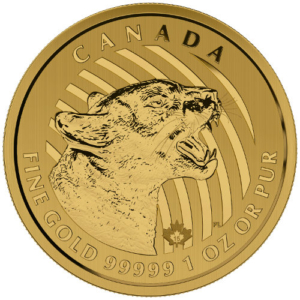 1 oz Canadian Gold Growling Cougar Coin (2015)