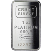 1 oz Credit Suisse Platinum Bar (w/ CoA)