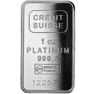 1 oz Credit Suisse Platinum Bar (w/ CoA)