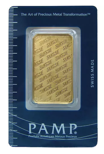 1 oz PAMP Suisse Gold Bar (New w/ Assay)