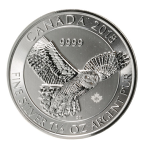1.5 oz  Canadian Silver Snowy Owl Coin (2018)