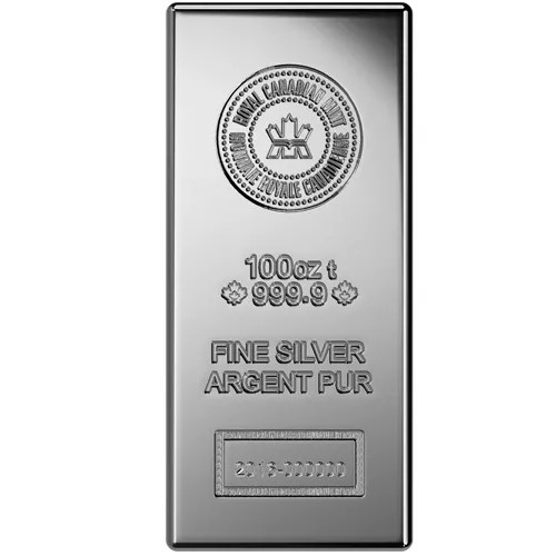 100 oz (RCM) Royal Canadian Mint Silver Bar