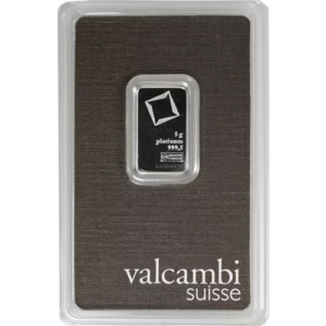 5 Gram Valcambi Platinum Bar (New w/ Assay)