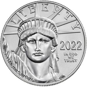 Platinum coin on transparent background