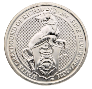 Buy 2021 British Silver Queen’s Beast White Greyhound Coins from Wall Street Metals